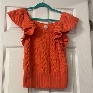 a new day Off-the-Shoulder Orange Sweater